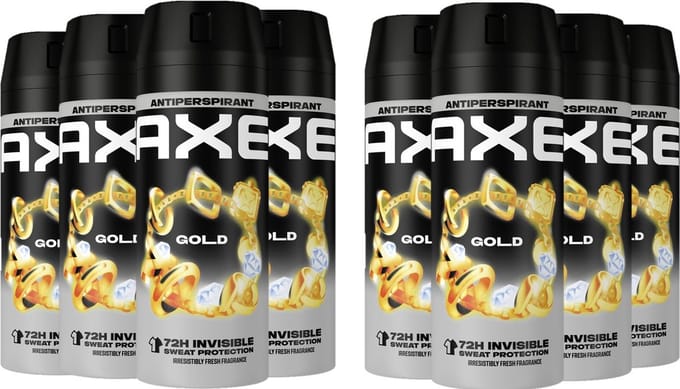 Axe Deo Spray Gold 72H DRY - 8 x 150 ml - Voordeelverpakking
