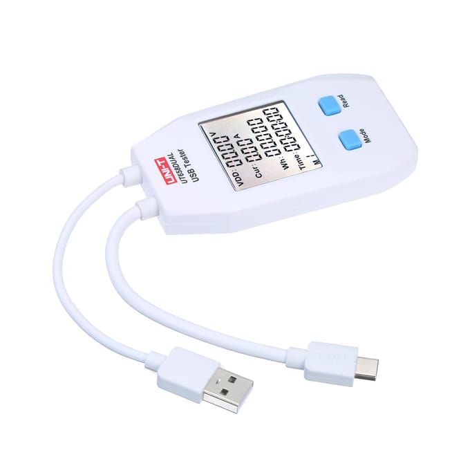 USB-vermogensmeter LCD USB-tester Detector Voltmeter Ampèremeter Digitale vermogenscapaciteitstester (UT658-Dubbel) Dual Port
