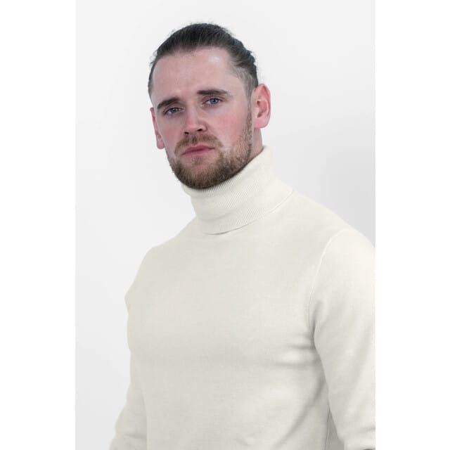 Vercate - Luxe Coltrui - Off White / Gebroken Wit - Regular Fit - Knit / Knitted Heren Pullover / Sweater / Trui - Maat XXL