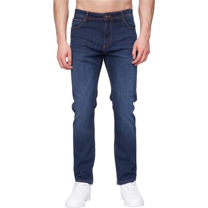 Henleys Heren Craze Comfort Rechte Jeans (Donkere wasbeurt)