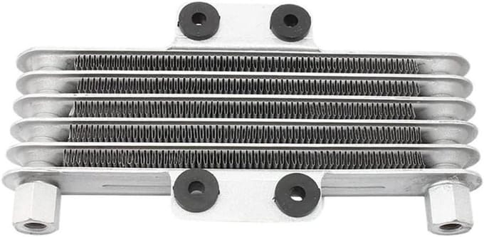 Motor Oliekoeler - Motorfiets Radiator - Motor Koeling - Vijf Rij Structuur - M10 M12 - Zilver