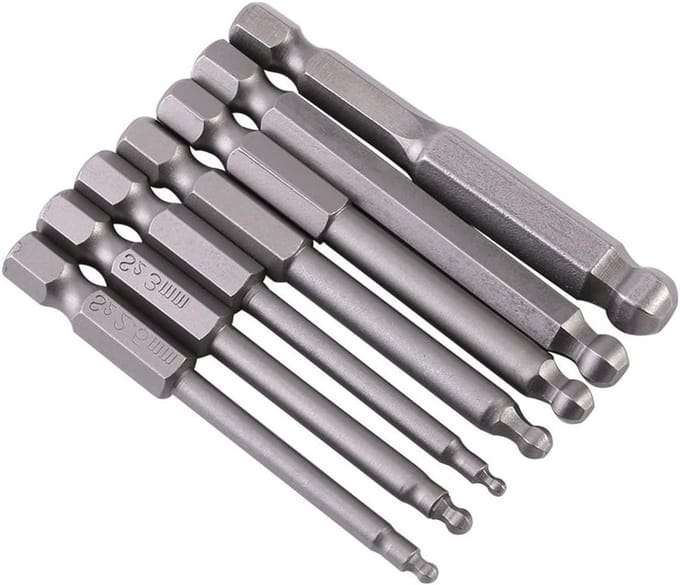 Set van 7 Stuks Magnetische Bitset met Balhoofd en Hexaansluiting - Schroevendraaier Bits van 2 tot 8mm voor Precisiewerk en Klusprojecten
