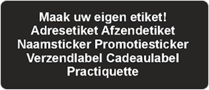 Verzendetiket - zwart - 250 stuks - 21x48mm - rechthoek - gepersonaliseerd - met eigen tekst