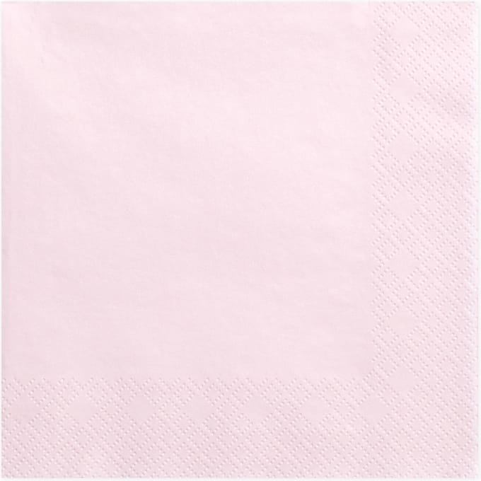 Partydeco Tafel servetten - papier - lichtroze - 33 cm - diner/lunch/verjaardag