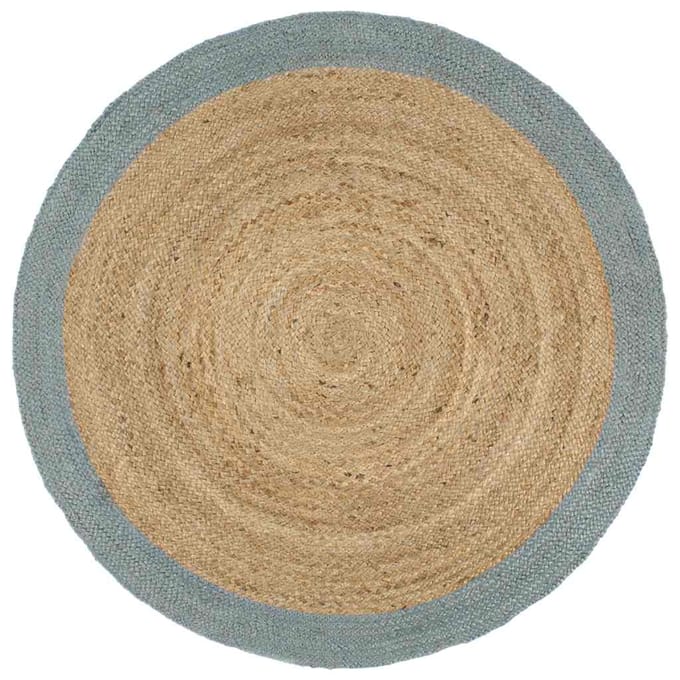 vidaXL - Vloerkleed - handgemaakt - met - olijfgroene - rand - 240 - cm - jute