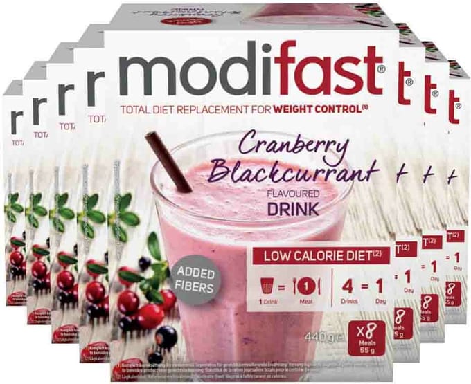 Modifast Weight Control Milkshake Cranberry - 8 x 8 x 55 gr - Voordeelverpakking