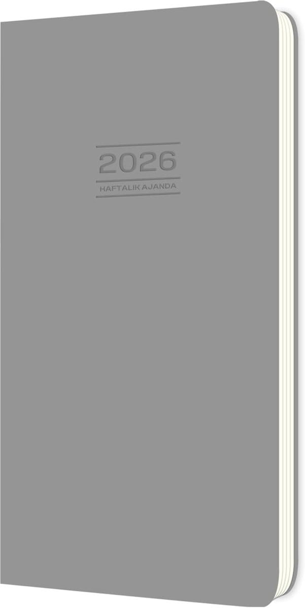 Weekplanner Zakformaat - Agenda Planner - Dagelijkse Planning - Hardcover Afwerking - 16x8cm - Grijs