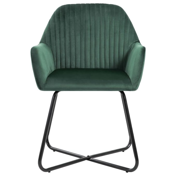 vidaXL - Eetkamerstoelen - 2 - st - fluweel - groen