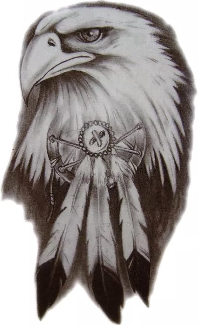 GoedeDoelen.Shop Tattoo Eagle - Tijdelijke vogel tattoo van een adelaar - 5,4 x 8,8 cm