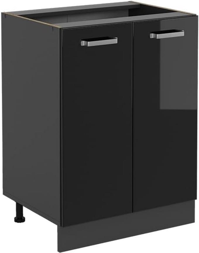 Moderne Keukenonderkast 60 cm Zwart Hoogglans – Flexibel Module Systeem