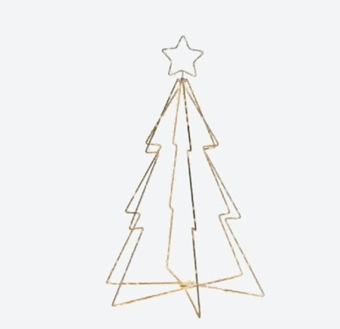 Sirius Esther Kerstboom Kerst Decoratie - 160 LED lampjes - goud - Ø29xH45 cm