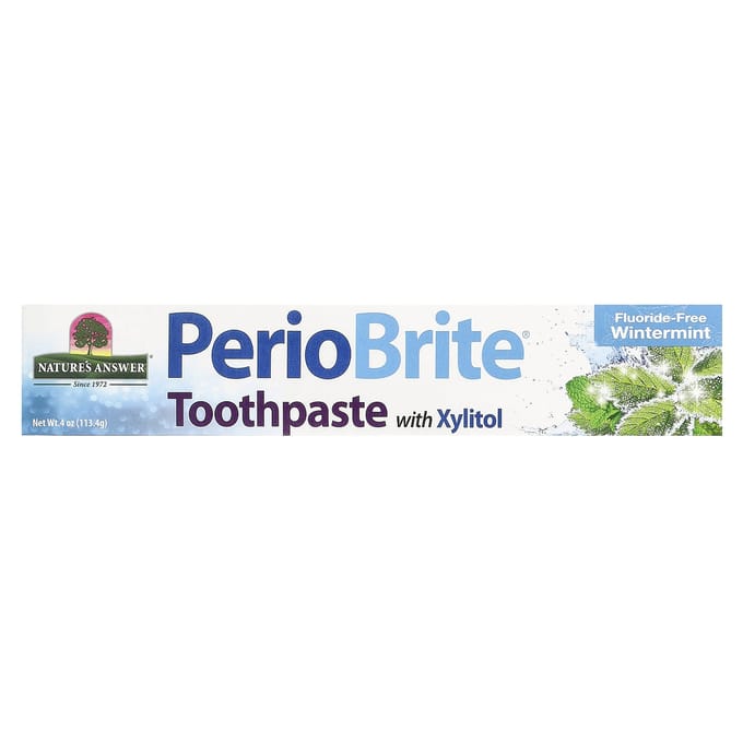 Nature'S Answer, Periobrite®, Xylitol Toothpaste, Fluoride Free, Wintermint, 113.4 g (4 oz) gray