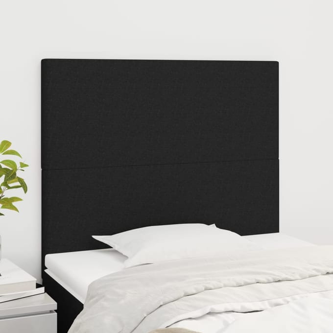vidaXL - Hoofdbord - zwart - 100x5x118/128 - cm - stof