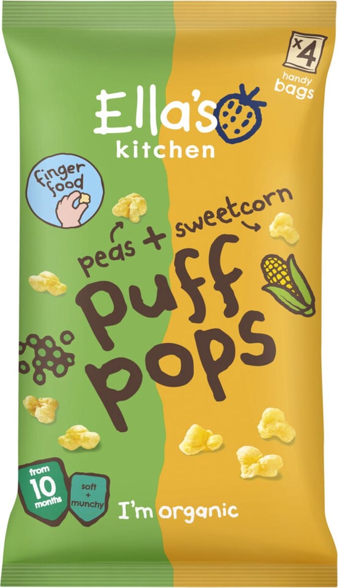 Ella's Kitchen - Biologisch Puff Pops 10+m Ewrt & Maïs - 5 x 36 gr - Voordeelverpakking