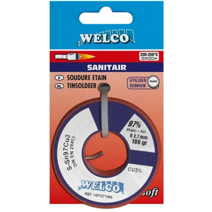 Welco Zachtsoldeer Voor Sanitair 97% Tin 100gr