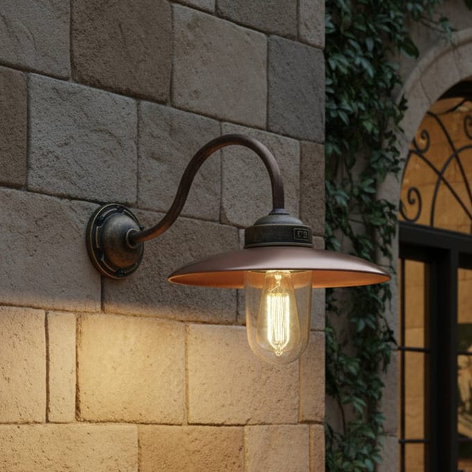 KS Verlichting buitenlamp - Landes - Stallamp - E27 - Klassiek - Brons - Koper