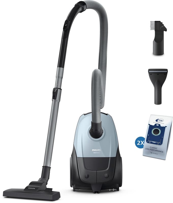 Sleepluchtzuiger met zak - PHILIPS XD1142/10? - Stofzuiger Serie 1000 - 750 W - 77 dB - 3 L - Blauw Grijs