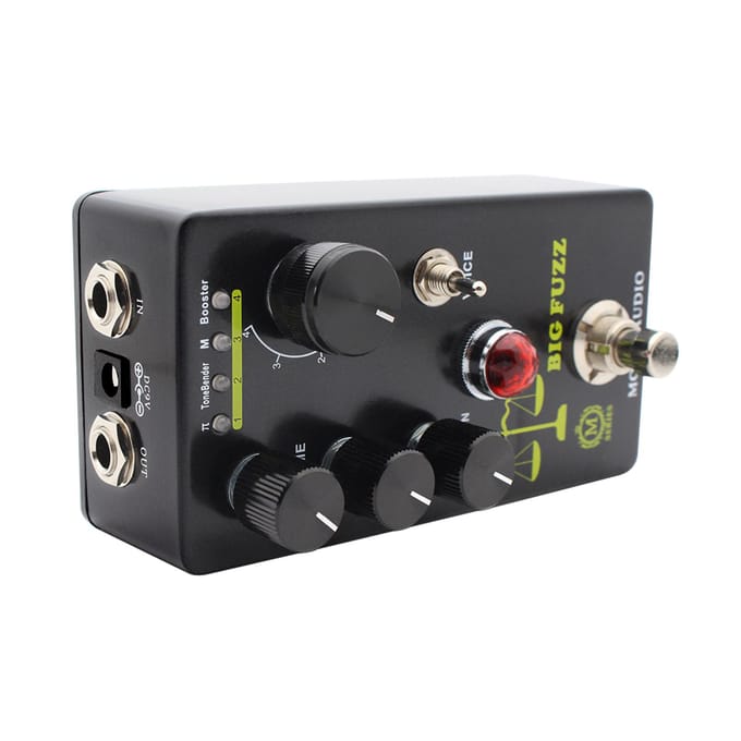 MOSKYAudio FUZZ Gitaar Effectpedaal 4 Modus Schakelaar & Volume/Toon/Sustain Regelaars Compact Draagbaar zwart
