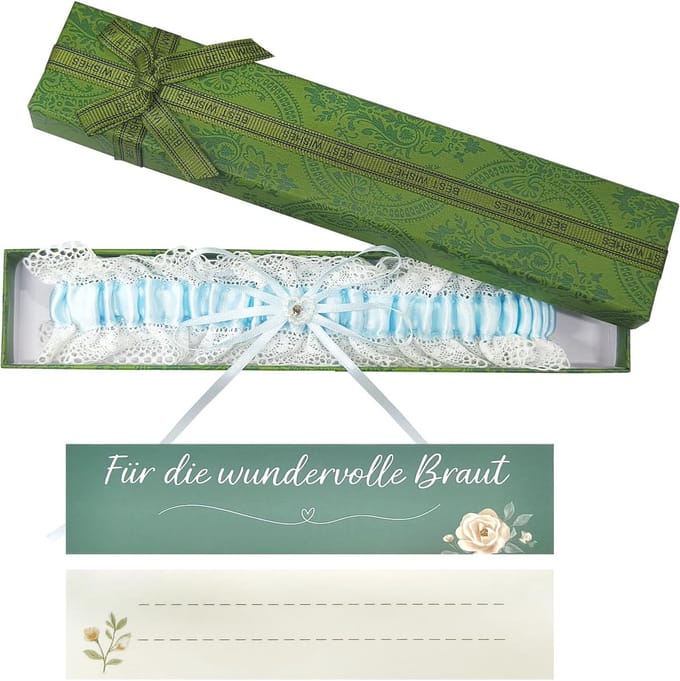 Bruidskousenband - Bruiloft Accessoire - Trouwdag - Met 'Something Blue' - One Size - Blauw