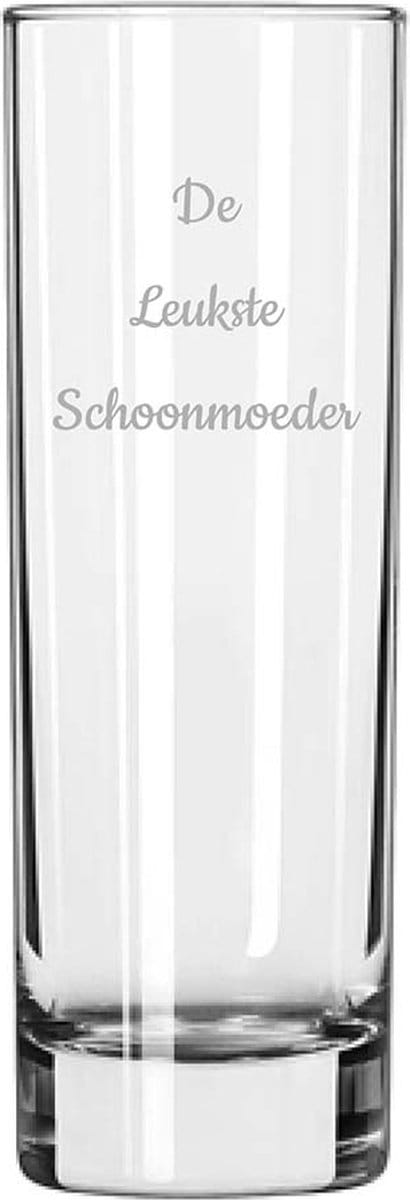 Gegraveerde longdrinkglas 22cl De Leukste Schoonmoeder