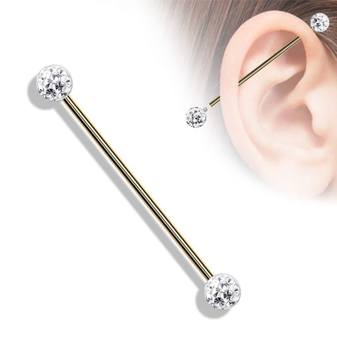 Industrial piercing PVD ferido - goud - LMPiercings