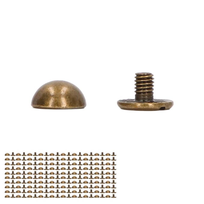 Kit de 100 jeux de rivets en cuir 8 mm Portable Petite forme ronde champignon Alliage dur Électroplaqué