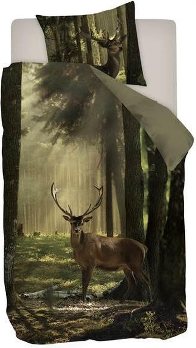 Snoozing Sunrise Forest - Flanel - Dekbedovertrek - Eenpersoons - 140x200/220 cm - Multi kleur