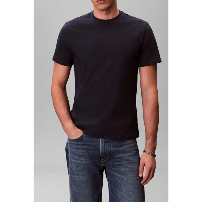 Calvin Klein Ss Classic Monogram Tee Dark Sapphire/bright White Taglia: S | Magliette basic Outlet | Uomo | Bianco