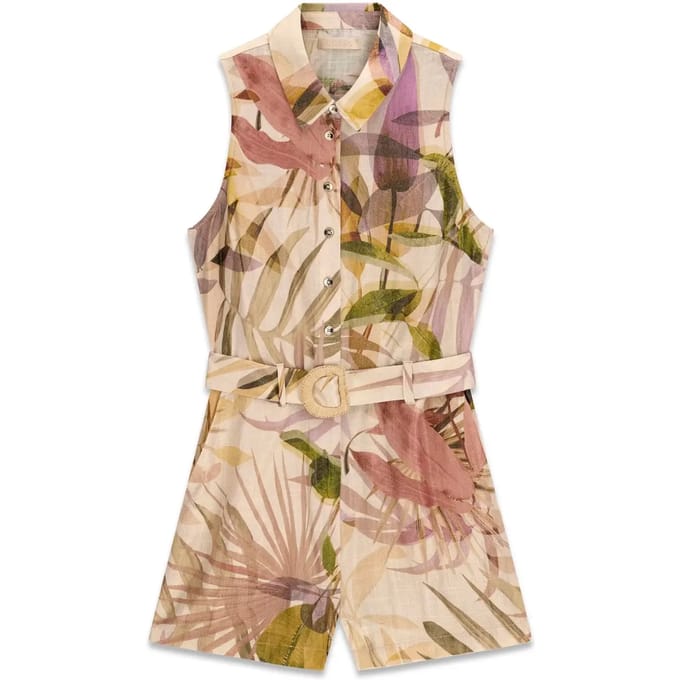 Korte linnen jumpsuit voor dames Guess Jamie