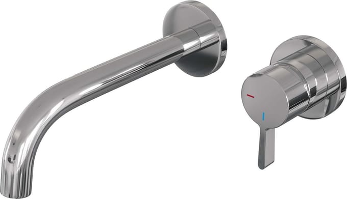 Brauer Chrome Edition Wastafelmengkraan inbouw - gebogen uitloop links - hendel middel dik - model E 1 - chroom