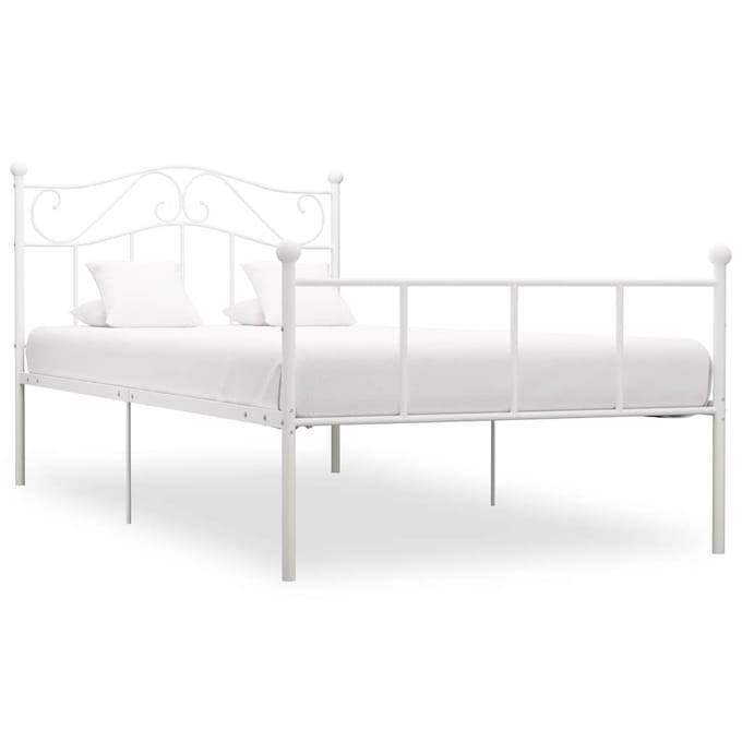 vidaXL - Bedframe - metaal - wit - 100x200 - cm