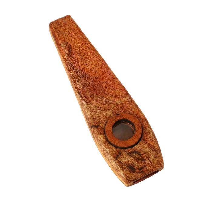 Kazoo Fluit Esdoornhout Fluit Muzikaal Blaasinstrument met Membraan voor Spelen brown