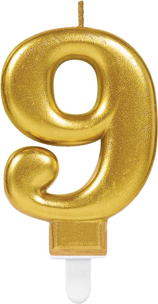 Amscan by Riethmuller - Riethmüller - Verjaardagskaars 9 Sparkling Celebrations Gold