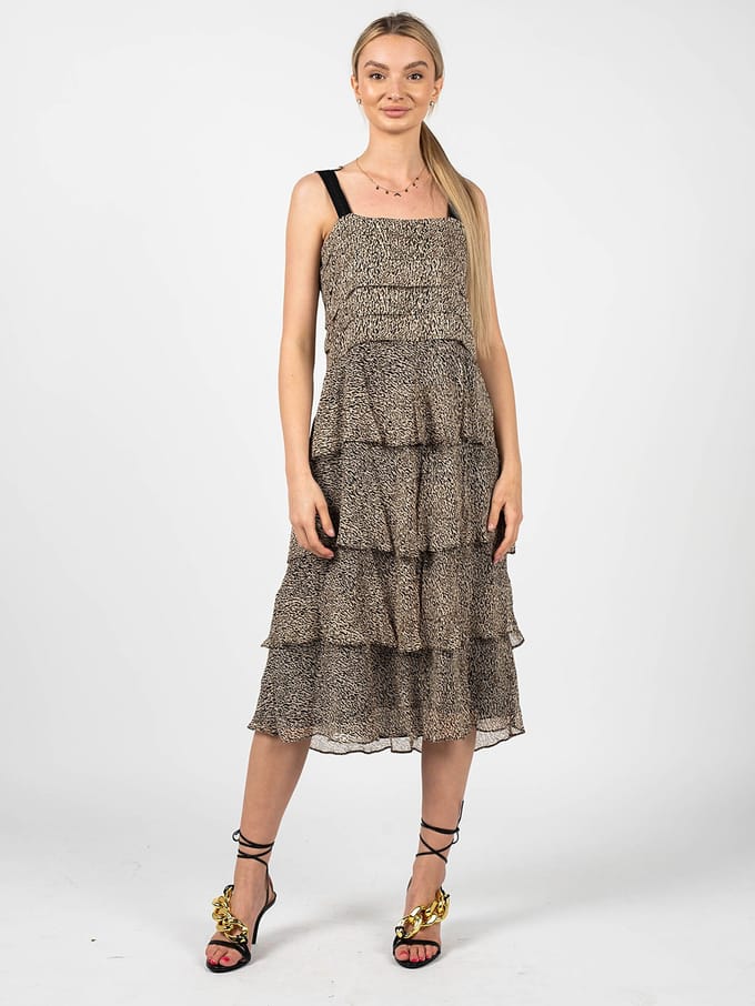 PINKO Preferire 1 Abito Fil Coupe Brown/black Größe: 38 | Midikleider Outlet | Damen | Braun