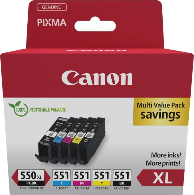 Canon pgi-550xl/cli-551 bcmy ink mp