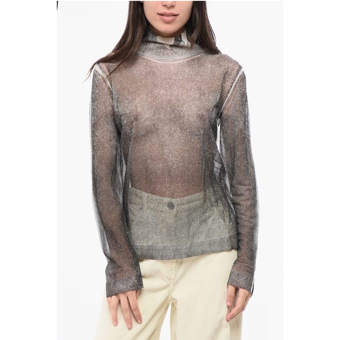 MM1 MM10 Turtleneck zijden lichtgewicht trui in grijs