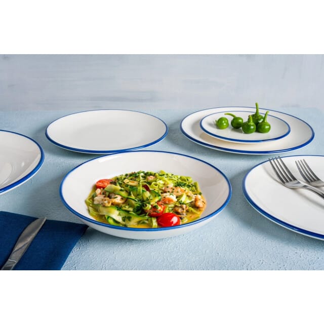 Bonna Kommetje - Linea Blue - Porselein - 16 cm (400cc) - set van 6