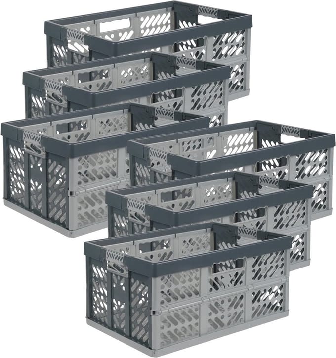 Professionele inklapbare vouwbox 45 liter - Grijs-antraciet