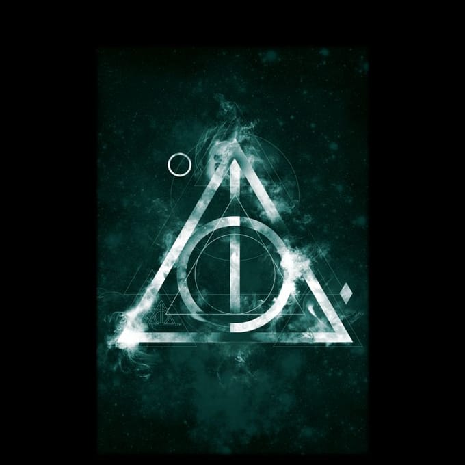 Harry Potter Hallows Painted t-shirt - Zwart - L