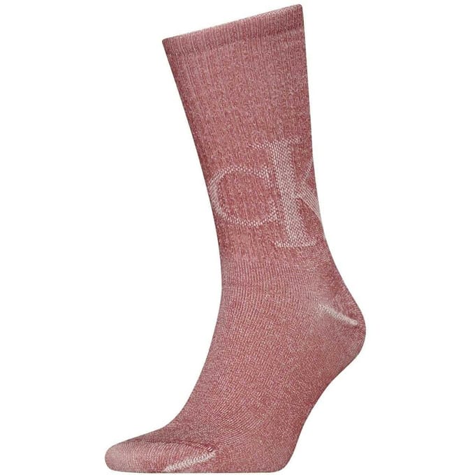 Calvin Klein Unisex Monogram Crew Sokken voor volwassenen (Rood/Wit)