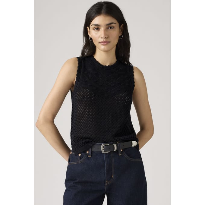 Levi's Adrienne Crochet Tank Top Black Taglia: S | Canottiere Outlet | Donna | Nero