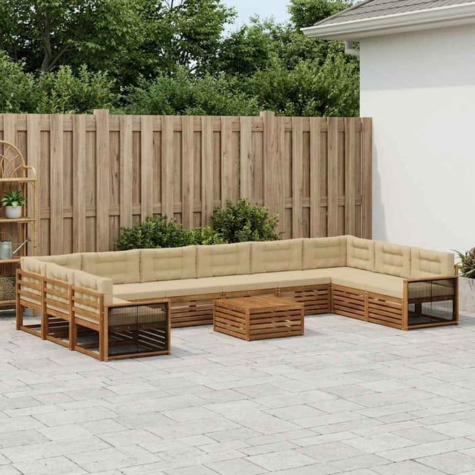 vidaXL - Sofa-Sets - 11 - st - Massief - Acacia - Hout