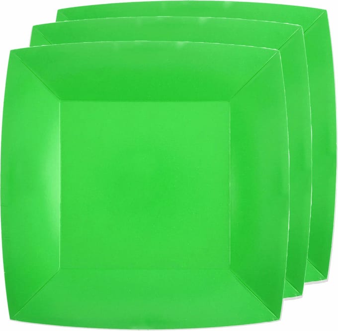 Santex Bordjes karton - 10x - vierkant - groen - 23 x 23 cm - feestbordjes