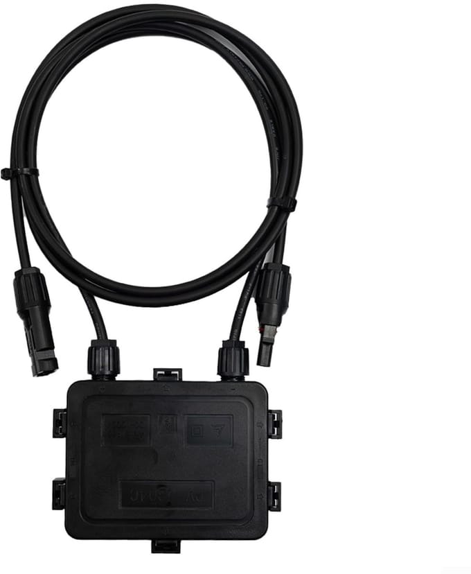 Zonnepaneel Aansluitdoos - PV Junction Box - Off-Grid Systemen - IP67 Waterdicht - 1 Meter Kabel - Zwart