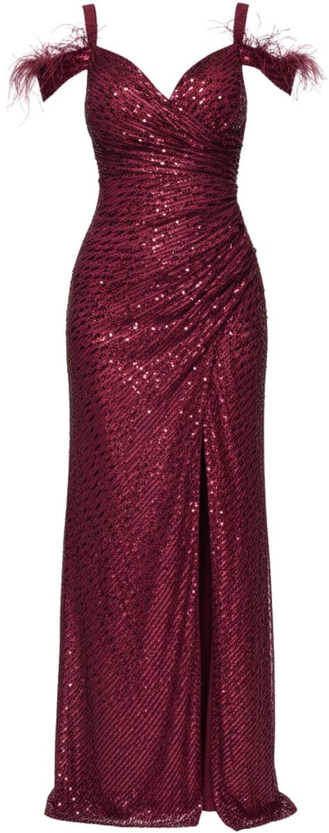 LARICA Jurk - Rits - Effen - Jurk Bordeaux S
