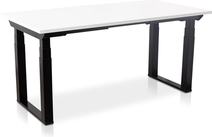 Zit-sta bureau elektrisch verstelbaar - MRC PRO SOLID NEN-EN 527 | 140 x 80 cm | frame zwart - blad wit | memory functie met USB | 200kg draagvermogen