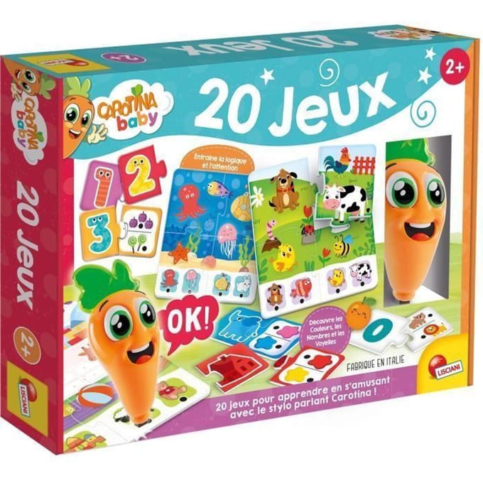 Lisciani - Carotina Baby - stylo parlant 20 jeux éducatifs - Fr