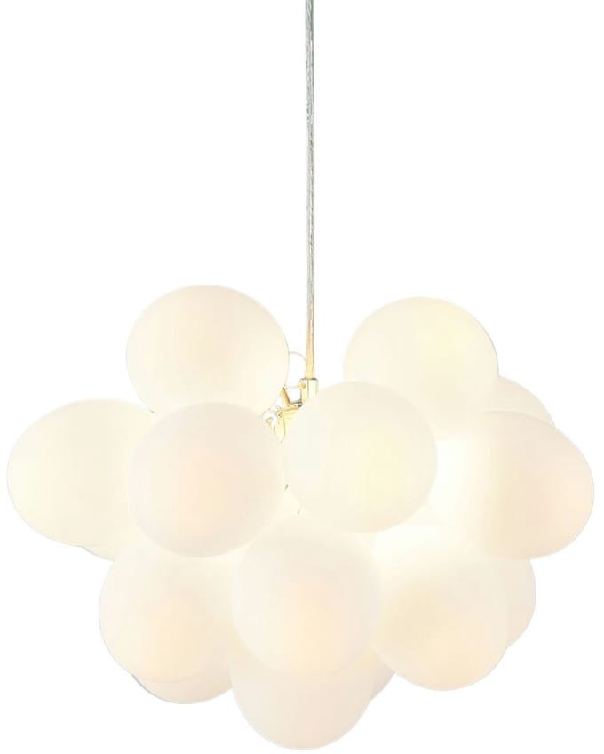 Kosilum - Bartali - Hanglamp - Wit/Zilver - Metaal en glas
