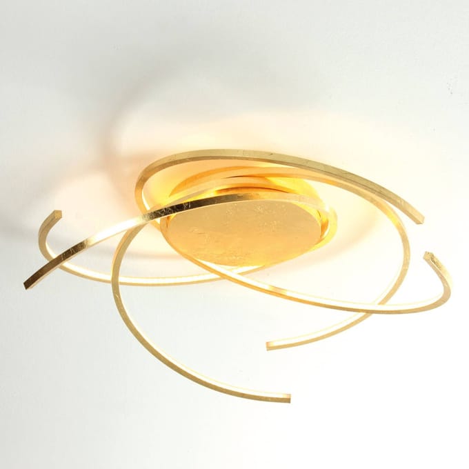 Escale Bladvergulde LED-plafondlamp Space 55 cm