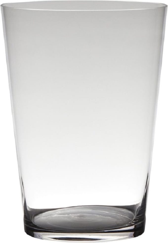 Hakbijl Glass Vaas - conisch - transparant - 30 x 22 cm - glas - bloemenvaas